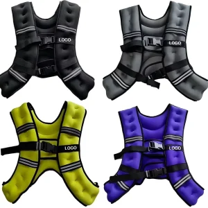 Custom 5lb 10lb 15lb Weight Vest with Reflective Stripes Adjustable Straps for Home Gym
