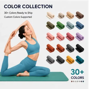 Custom 6mm/8mm Eco-Friendly Dual-Color Double-Layer TPE Yoga Mat, Non-Slip, Water-Resistant, Folding, for Pilates and Fitness