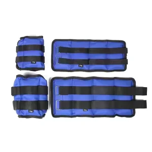 Custom Adjustable 1kg-6kg Blue Oxford Sandbag Ankle Wrist Weights Reusable Breathable Unisex