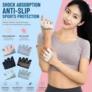 Custom Anti-slip Half Finger Workout Gloves with Palm Protection and Callus Guard for Women