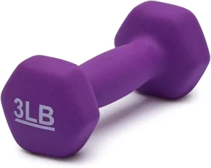 Custom Basics Multi color Fitness Dumbbell 3lbs Hand Weights Pair Covered with Neoprene Set for Gym&home