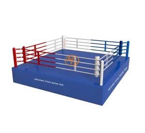 Custom Boxing Ring Canvas Cover with Steel Frame AIBA Standard Printed Logo for Outdoor and Indoor Use