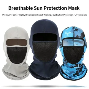 Custom Breathable Full-Face Cycling Mask UV Protection Quick-Dry Outdoor Sports Face Cover with Glasses Fit Mesh Design