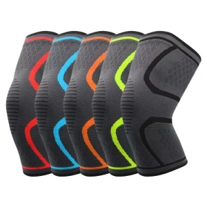 Custom Breathable Knitted Elastic Sports Knee Sleeve Guard Football Compression Support Protector Brace Non-Slip Adjustable