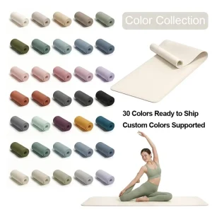 Custom Color Folding Cream Beige TPE Yoga Mat Portable Recyclable Fitness Mat for Outdoor Meditation Workout