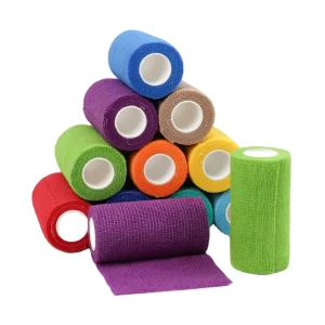 Custom Colored Self-adhesive Sports Tape Non-woven High Elastic Crepe Cohesive Bandage for Medical