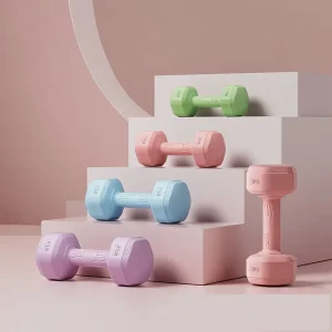 Custom Colorful Rubber Dumbbells for Yoga and Strength Training
