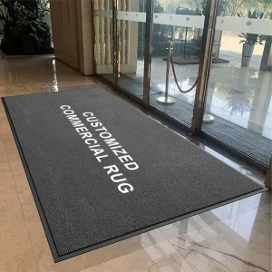 Custom Commercial Indoor/Outdoor Rubber-Backed Stain-Resistant Door Mat for Elevator, Home, Garden, and Office