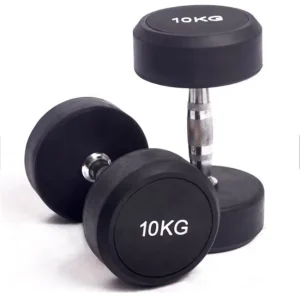 Custom Commercial PU Coated Round Dumbbell Set, Black, 20 kg, 25 kg, 40 kg, 60 kg