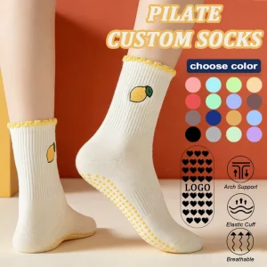 Custom Cotton Non-Slip Grip Pilates Ballet Sports Socks for Women