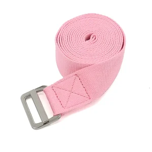 Custom Cotton Yoga Accessories Ring Adjustable Stretching Yoga Strap Non Elastic Yoga Belt for Pilates