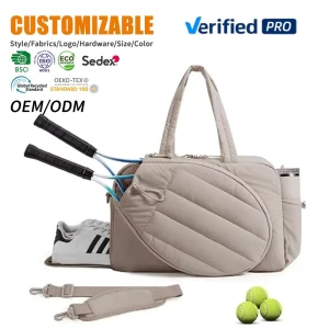 Custom Crossbody Tennis and Badminton Bag with Separate Racket Compartment for Gym, Pickleball and Padel