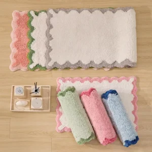 Custom Design Non-Shedding Pile Bath Mat Comfort Bathroom Floor Rug