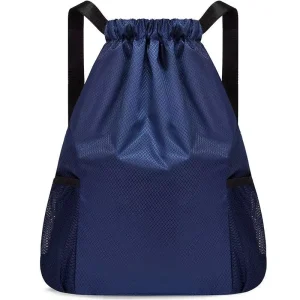 Custom Drawstring Nylon Oxford Sports Backpack Travel Gym Sack Storage Bag 30 40L for Soccer Basketball Team