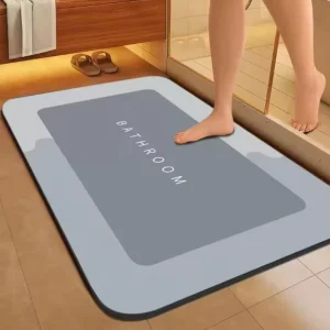 Custom Elegant Floral Rubber Bathroom Mat Modern Non-Slip Absorbent Diatomite Rug for Toilet & Door Fast US Shipping