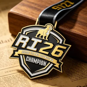 Custom Engraved Gold Metal Boxing Medal