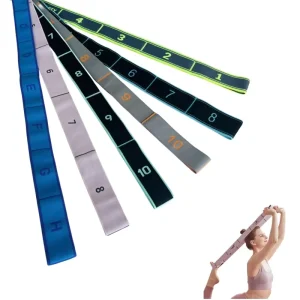 Custom Fabric Elastic Pull Belt Exercise Resistance Band Stretched Strap Multi Loops for Yoga Pilates Set