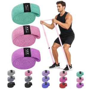 Custom Fabric Non-Slip Hip Resistance Bands Glute Bands Set for Exercise OEM