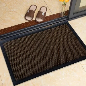 Custom Front Door Welcome Mat for Outdoor Entryways Stain-Resistant Black