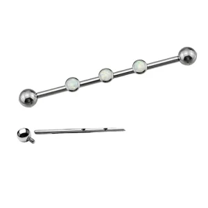 Custom G23 Titanium Triple Crystal Rhinestone Industrial Barbell Piercing Set