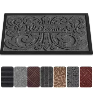 Custom Grey Anti-Skid Polyester Door Mat Indoor Outdoor Office Entryway