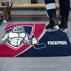 Custom Hockey Dressing Mat, Non-Slip Absorbent Doormat for Locker Room Entry