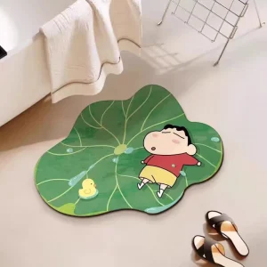 Custom Kawaii Anime Alien-Shaped Non-Slip Diatom Mud Bathroom Door Mat Water Absorbent