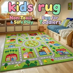 Custom Kids Play Mat, CPC-Certified Non-Toxic Soft Nylon/Rubber Educational Rug