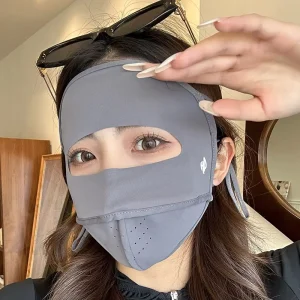 Custom LOGO Women Summer UV 50+ Breathable UV Protection Ice Cooling Dust proof Cycling Fishing Balaclava Face Mask