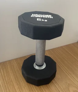 Custom Logo China Dumbbell Supplier Black Coated Decagonal Dumbbell