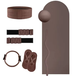 Custom Logo Chocolate Brown Weight Bracelets Non slip Pilates Beam Magic Ring Fitness Silicone Pilates Accessories