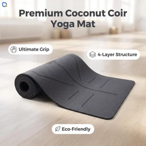Custom Logo Coconut Fiber PU Rubber Yoga Mat 4-Layer Anti-Tear Non-Slip Yoga Pad for Studio