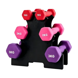 Custom Logo Colored Cast Iron Dumbbell Set with Rack 1-3kg for Home Gym
