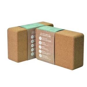 Custom Logo Cork and Foam Yoga Block Set with Strap