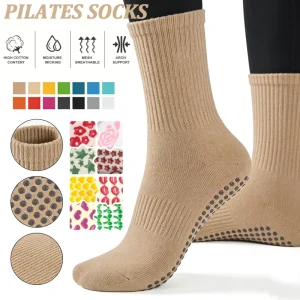 Custom Logo Cotton Anti Slip Grip Yoga Sports Ballet Barre Pilates Socks for Women