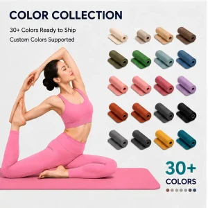 Custom Logo Double Layer 6mm Thick Non Slip TPE Yoga Mat Eco Friendly Gym Pilates Fitness Mat with Carrying Strap