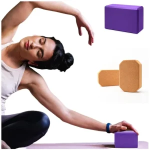 Custom Logo EVA and Cork Yoga Blocks Set, Thick Foam, Eco-Friendly, Custom Color, Anti-Slip