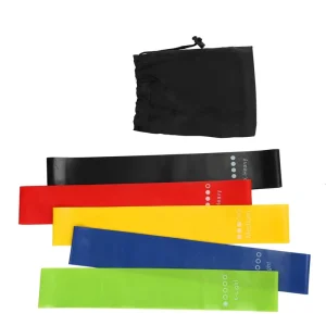 Custom Logo Eco Friendly Portable Yoga Fitness Workout Equipment 5pcs Latex Exercise Elastic Stretch Mini Loop Resistance Bands