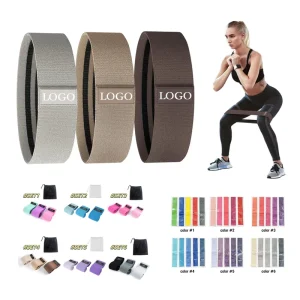Custom Logo Fabric Booty Bands Set Heavy High Elastic Hip Circle Resistance Band for Leg Glutes