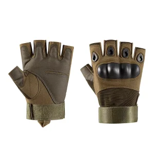 Custom Logo Fitness Anti-Slip Unisex Workout Tactical Fingerless Gloves for Motorbike Motorcycle Cycling Hiking Outdoor Work