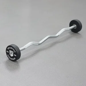 Custom Logo Fixed Weight PU EZ Curl Barbells for Lifting Training