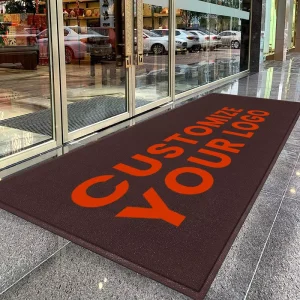 Custom Logo Front Door Mat Modern Style Rubber-Backed Floor Carpet Doormat for Hotels