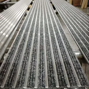 Custom Logo Heavy-Duty Aluminum Entrance Mat Striped Indoor Outdoor