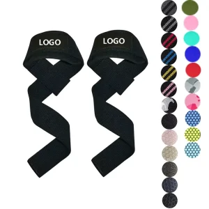Custom Logo Heavy-Duty Weightlifting Wrist Straps with Wrist Support for Deadlift and Powerlifting Training