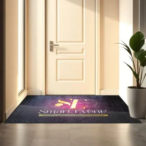 Custom Logo Machine-Woven Twisted Yarn Vulcanized Rubber Door Mats