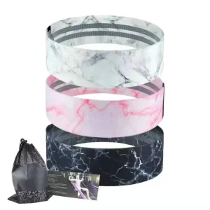Custom Logo Marble Pattern 3 Levels of Resistance Band Sets Hip Booty Loop Bands Yoga Pilates Fitness Accessories
