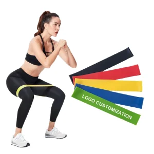 Custom Logo Mini Loop Elastic Exercise Bands Set Thick Latex Leg Fitness Workout Yoga Resistance Band