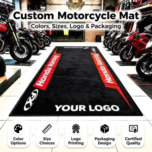 Custom Logo Motorcycle Pit Mat, Printed Racing Rubber Mat for Motocross Pit Areas