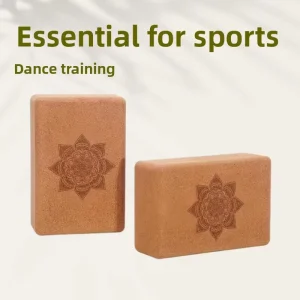 Custom Logo Natural Cork High Density Yoga Block for Adult Exercise Stretching Pilates Support Home Fitness