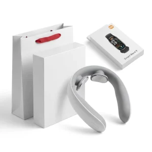 Custom Logo Neck Massager & Smart Band Gift Set Portable Massager Fitness Tracker for Business Event Promotional Gifts
